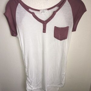 White And Maroon Tee.